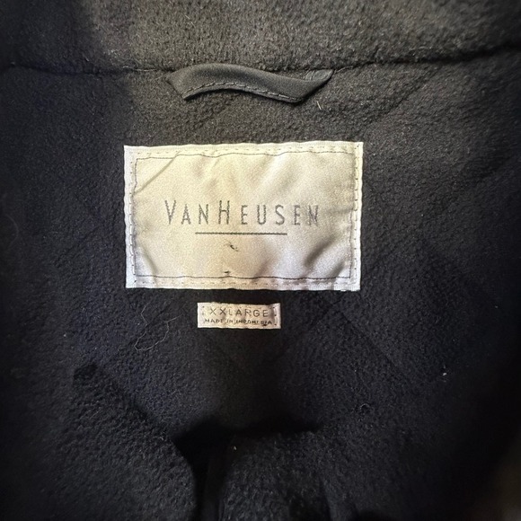 Van Heusen Quilted Vest Black Snap Front Stand Collar Pockets Size XXLarge - Picture 4 of 8
